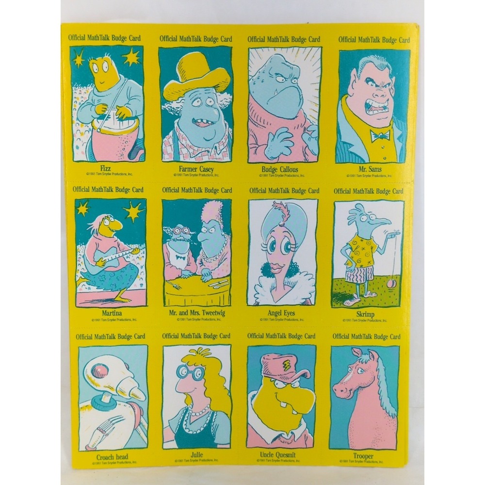 1991 Tom Snyder Priductions Author Of Dr Katz Trading Cards Math Talk Budge Card